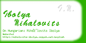 ibolya mihalovits business card